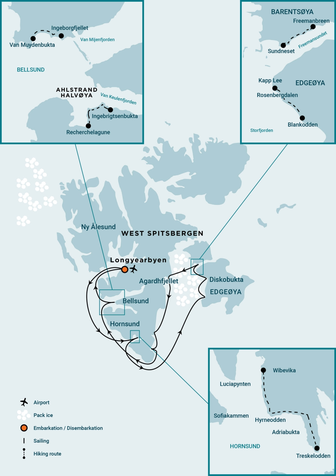 mapa east spitsbergen