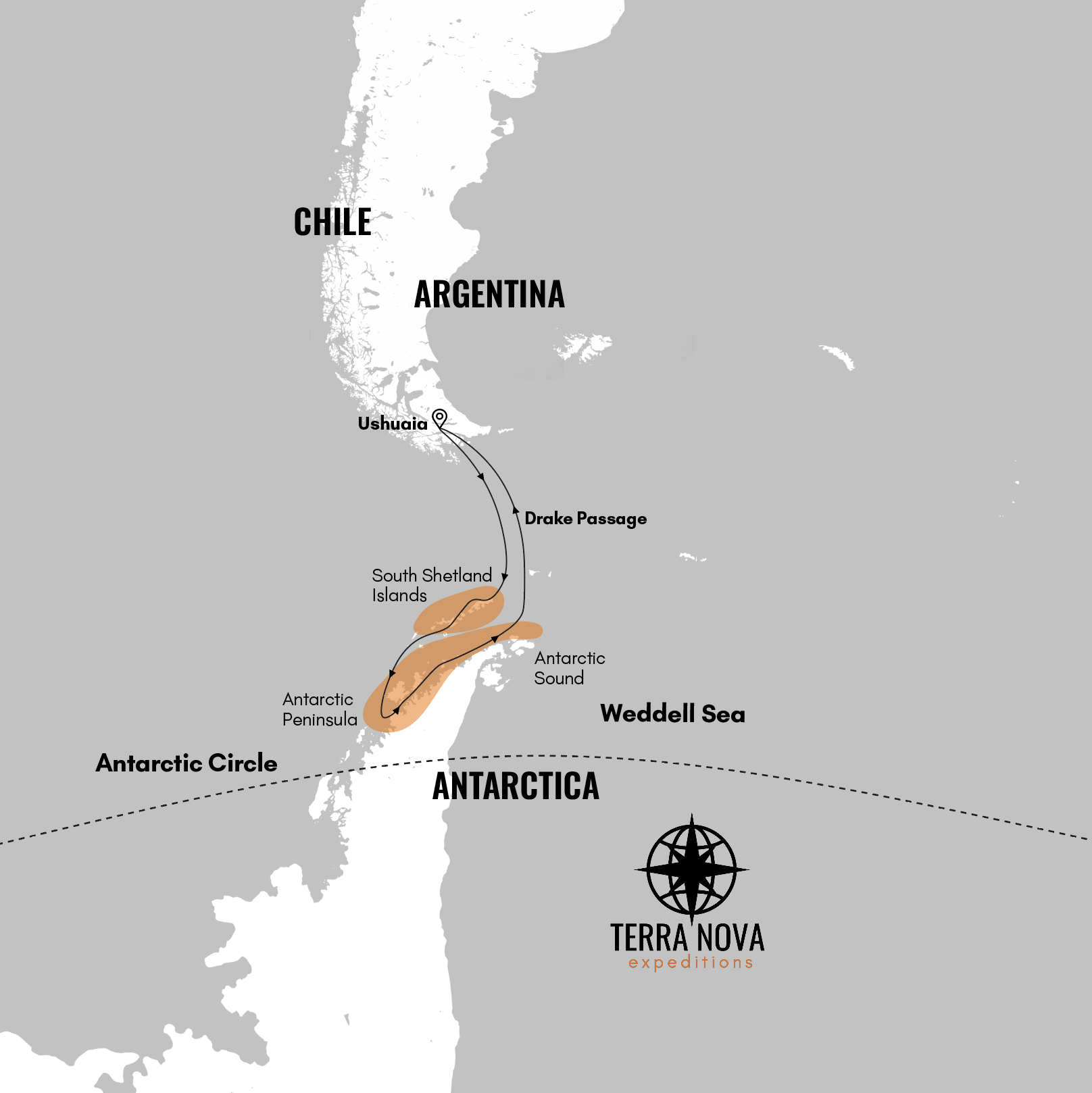 mapa classic antarctica